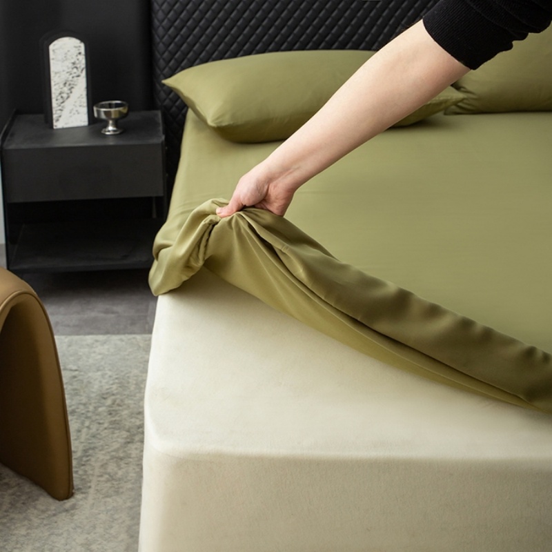 Fitted Bed Sheets Deep Pocket - 1pc Sprei Kasur Lyocell Alami Warna