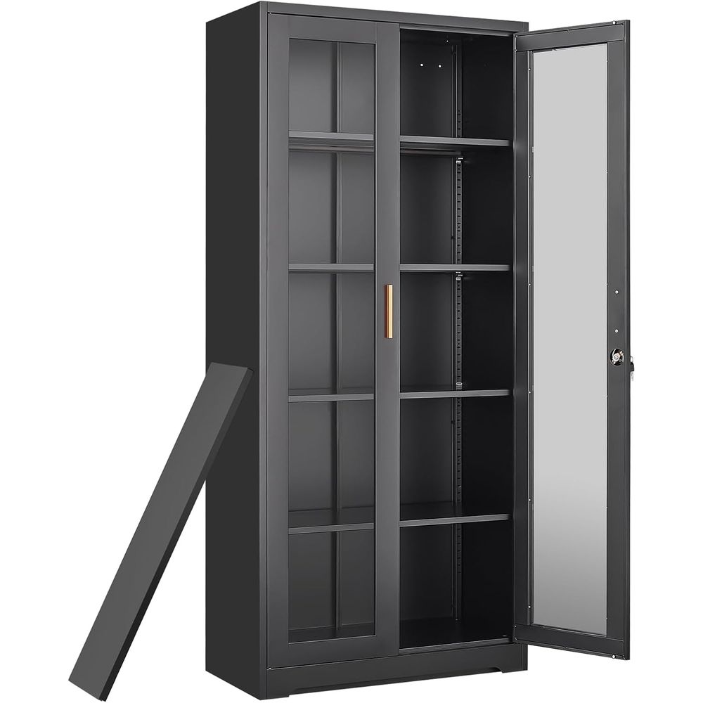 Storage & Organization - Lemari Pajangan Curio dengan Pintu Kaca,