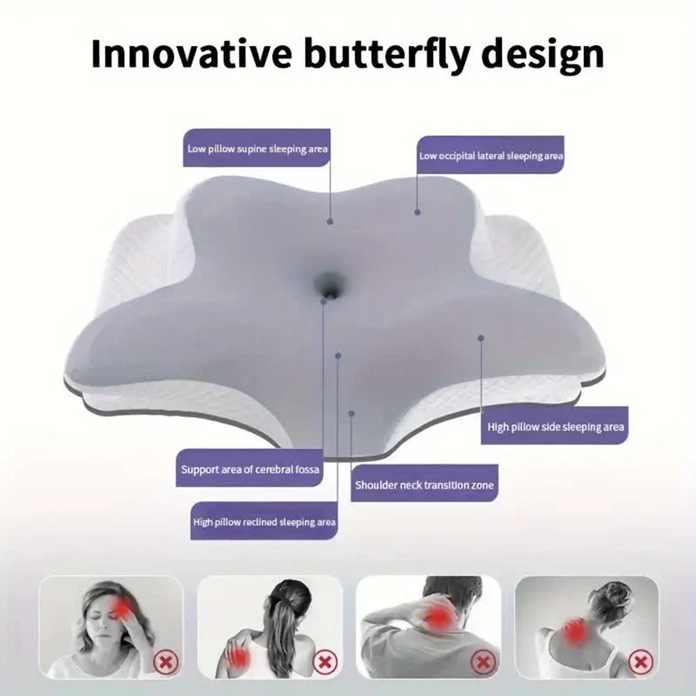 Memory Foam Orthopedic Pillow Neck Pain - Bantal Busa Memori Berbentuk Kupu-kupu, Bantal