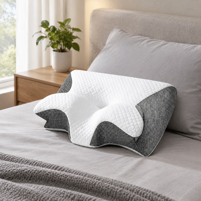 Memory Foam Orthopedic Pillow Neck Pain - Bantal Leher Ortopedi Berbahan Busa Memori