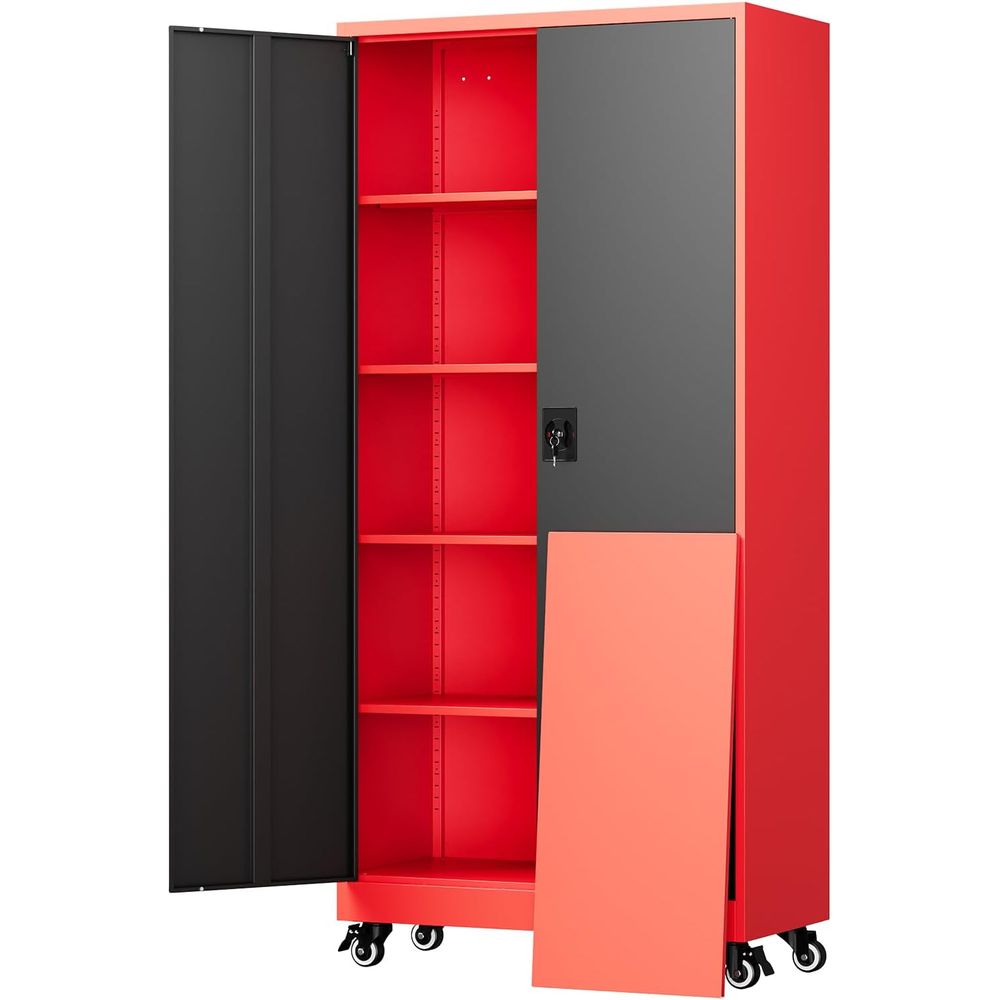 Storage & Organization - Lemari Penyimpanan Garasi Logam dengan Pintu