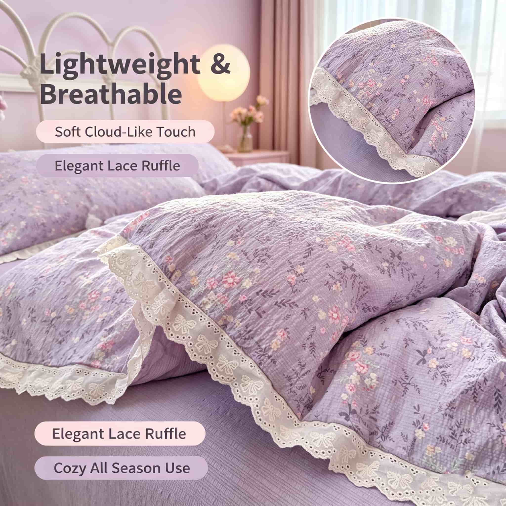 Set Sprei Bergaya Cottagecore  - Aesthetic Floral Duvet Cover ulasan dan harga