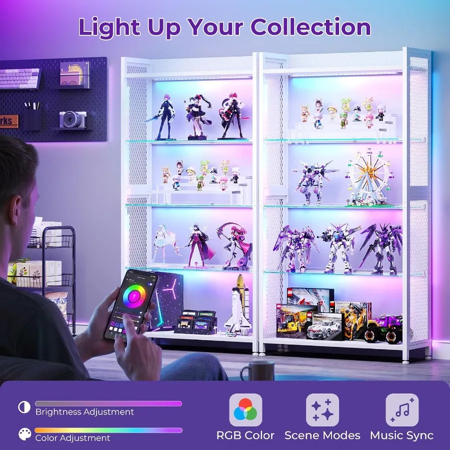 Lemari pajangan dengan rak kac - Lighting ulasan dan harga