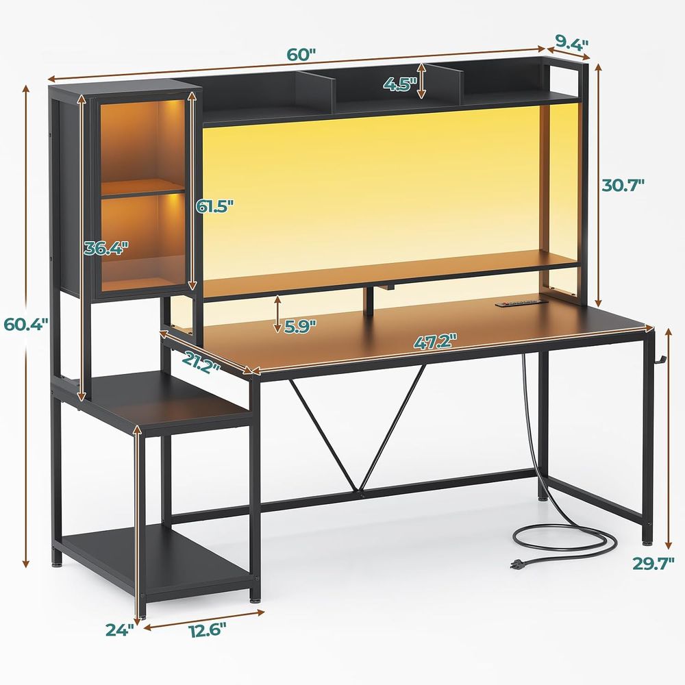 Meja Gaming 60'' dengan Penyim - Storage & Organization ulasan dan harga