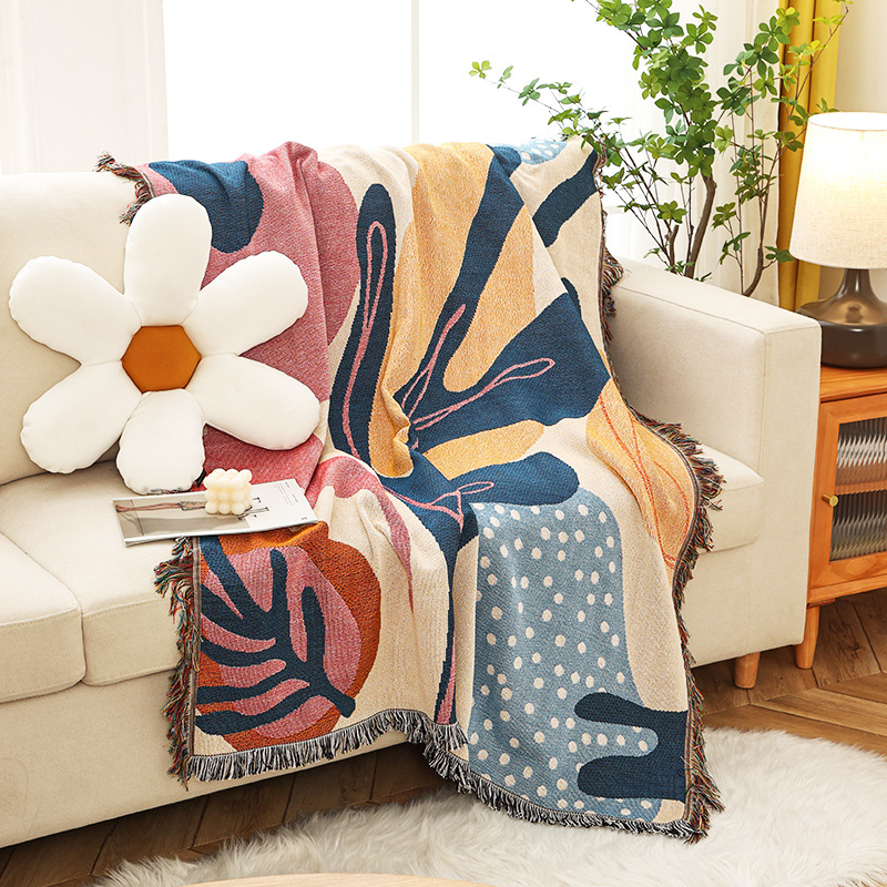 Tekstil City Ins pola tanaman  - Boho Throw Blanket Fringe ulasan dan harga
