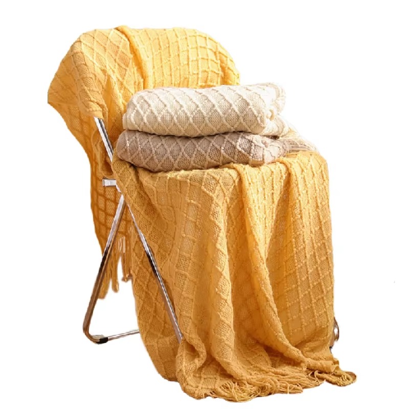 Selimut Rajut Berbentuk Berlia - Boho Throw Blanket Fringe ulasan dan harga