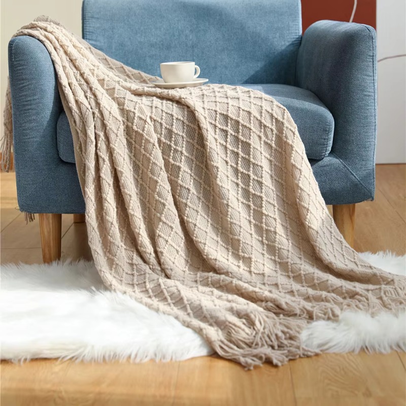 Selimut Rajut Berbentuk Berlia - Boho Throw Blanket Fringe ulasan dan harga